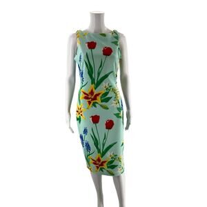 New York & Co Aqua/Red/Yellow Floral Pre-Owned Ladies Dress - Size XS